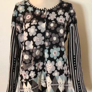 Gudrun Sjödén Flowers & Stripes Cardigan